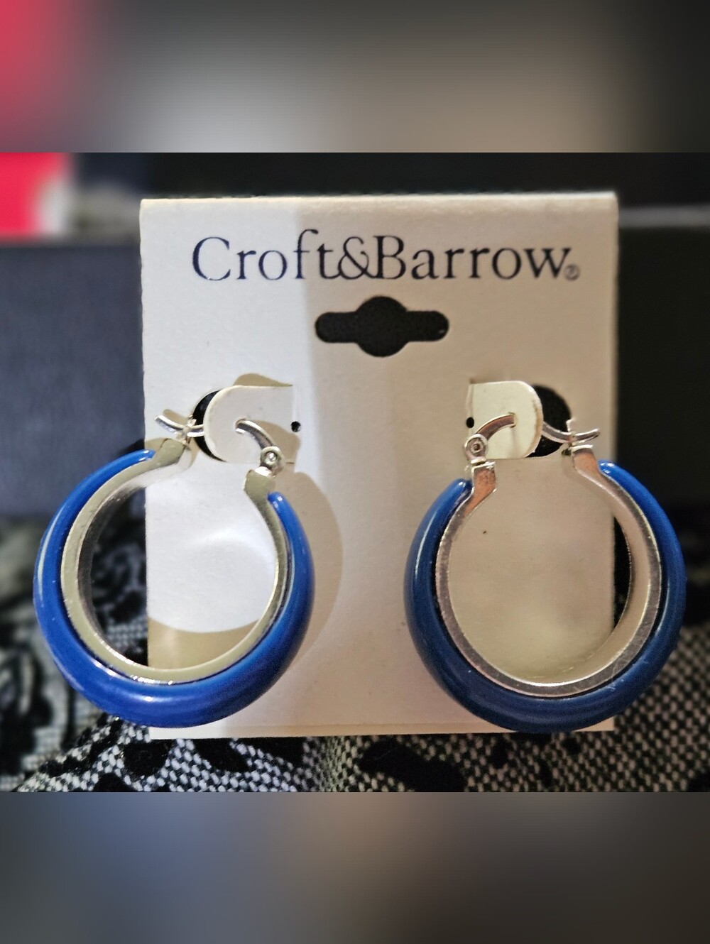 Croft & Barrow Blue Hoop Earrings